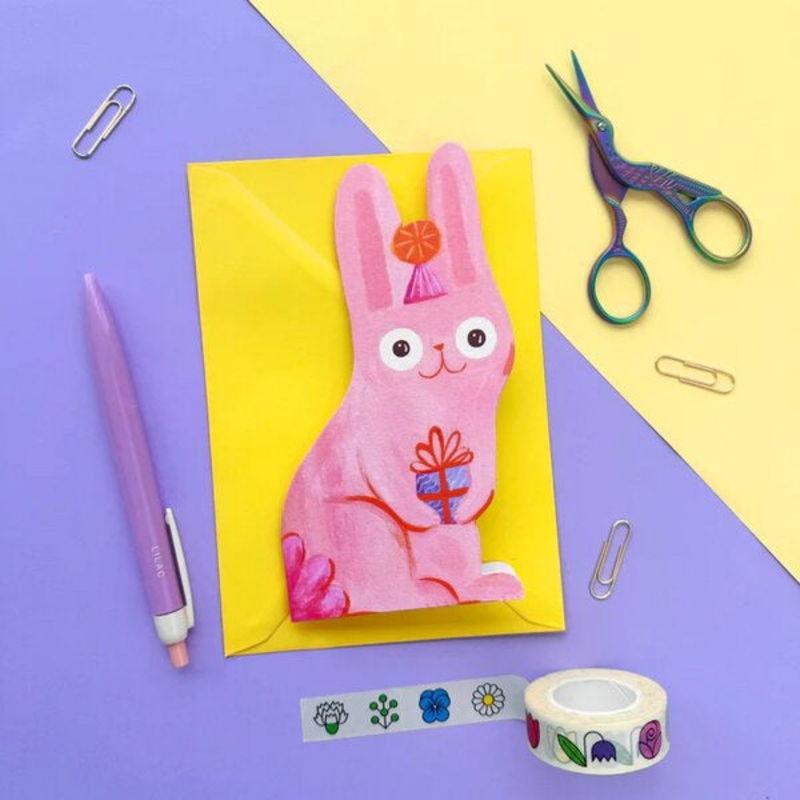 Die Cut Rabbit Birthday Card