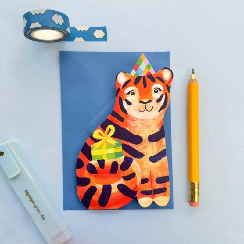 Die Cut Tiger Birthday Card