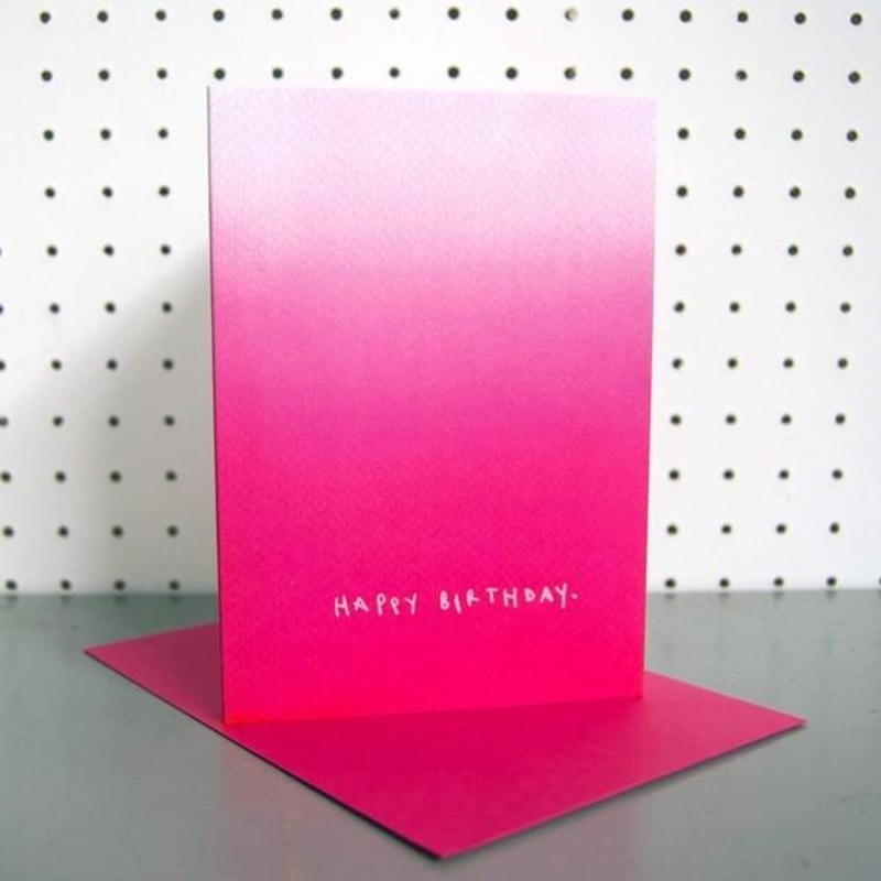 Pink Ombre Happy Birthday Card