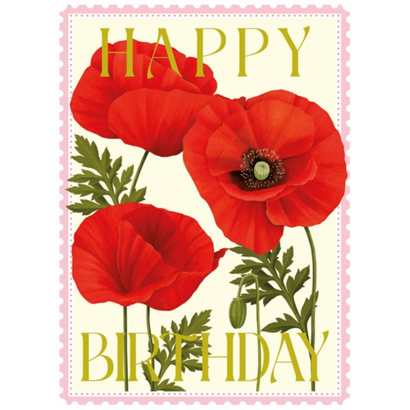 Poppies Birthday Card