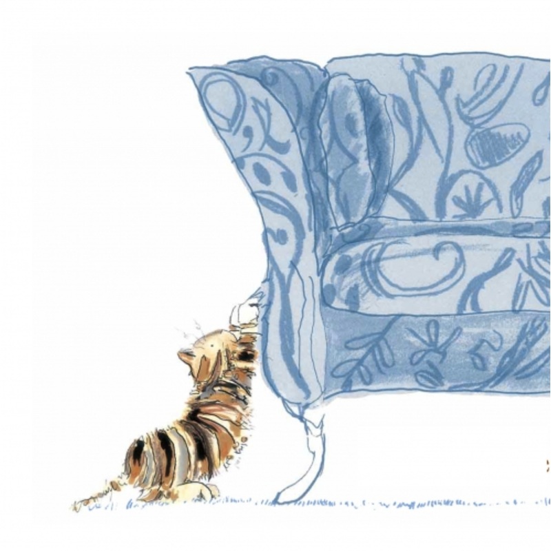 Posy Scratching The Sofa Card by Catherine Rayner