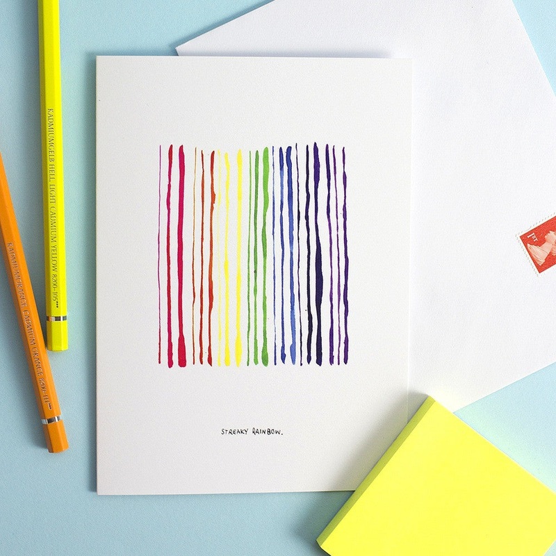 Streaky Rainbow Card