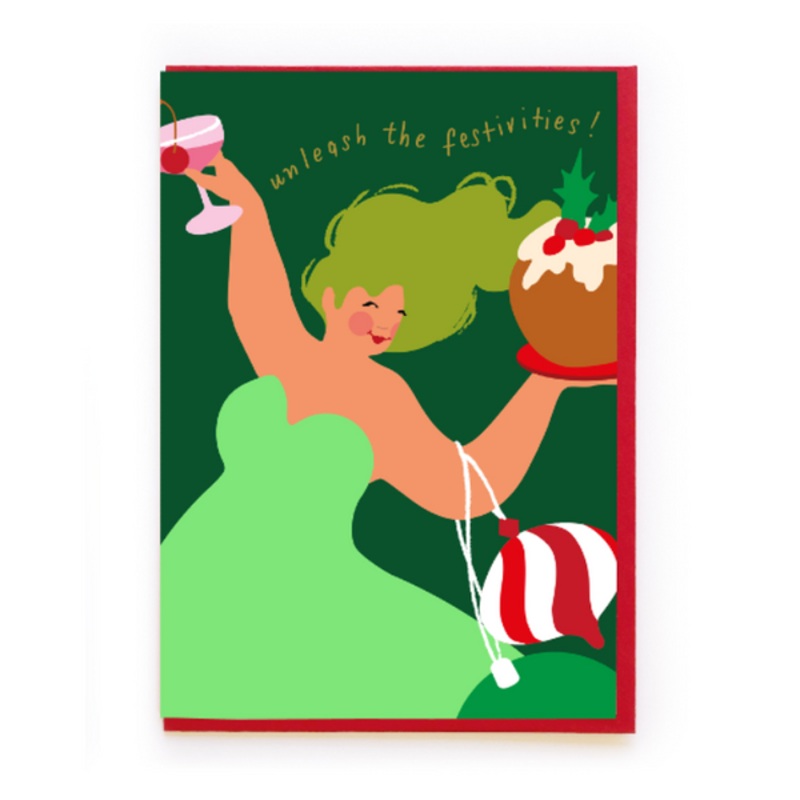 Festive Lady Christmas Card