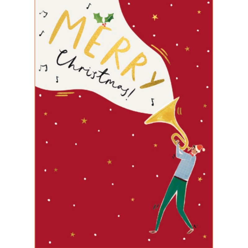 Merry Christmas Trumpet Christmas Card