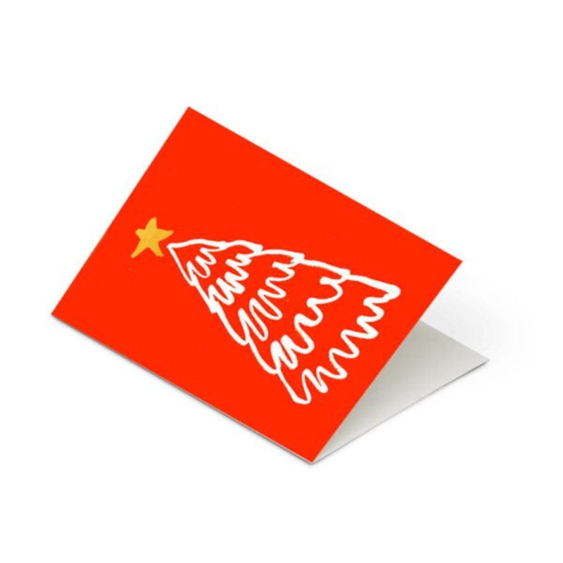 Red Christmas Tree Christmas Card
