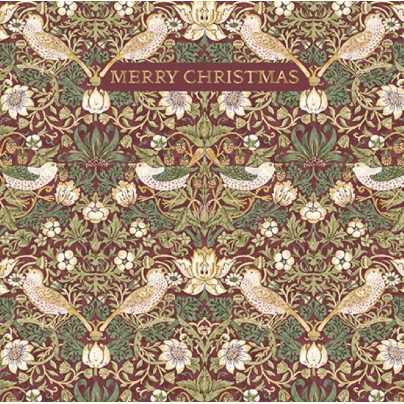 William Morris Strawberry Thief Christmas Card