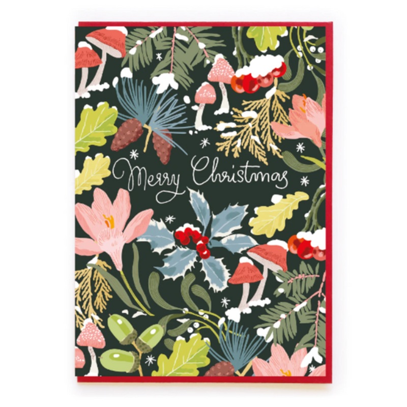 Winter Floral Christmas Card