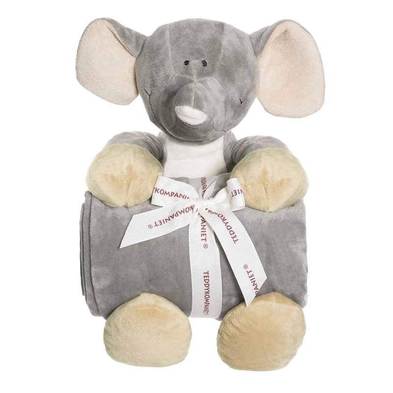 Teddykompaniet Diinglisar Collection 11 Inch Plush Elephant and Blanket Set