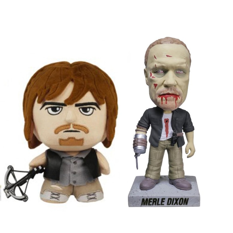 The Walking Dead Daryl Dixon Fabrikations Plush & Zombie Merle Wacky Wobbler Set