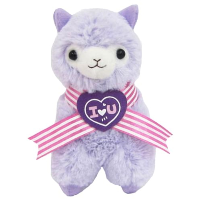 Llama Sweet Heart Alpaca 7" Plush Key Chain Purple