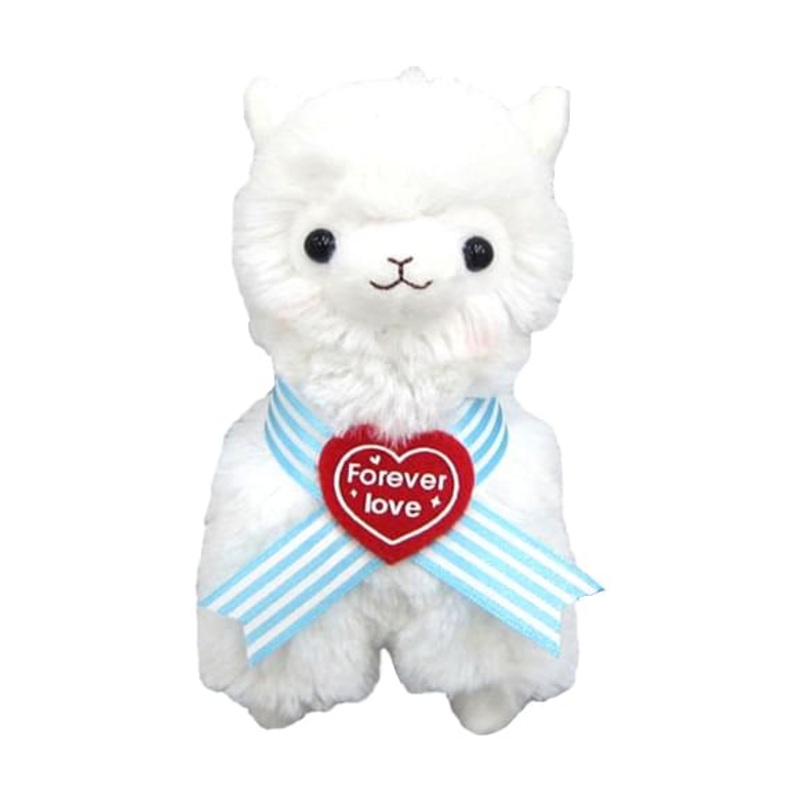 Llama Sweet Heart Alpaca 7" Plush Key Chain White
