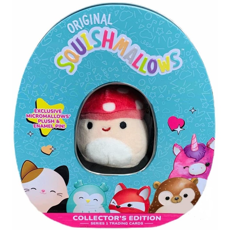 Squishmallow Trading Card Collector Tin Series 1 | Malcolm Mushroom