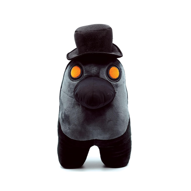 Among Us 12 Inch Plush | Black Crewmate with Top Hat and Mask