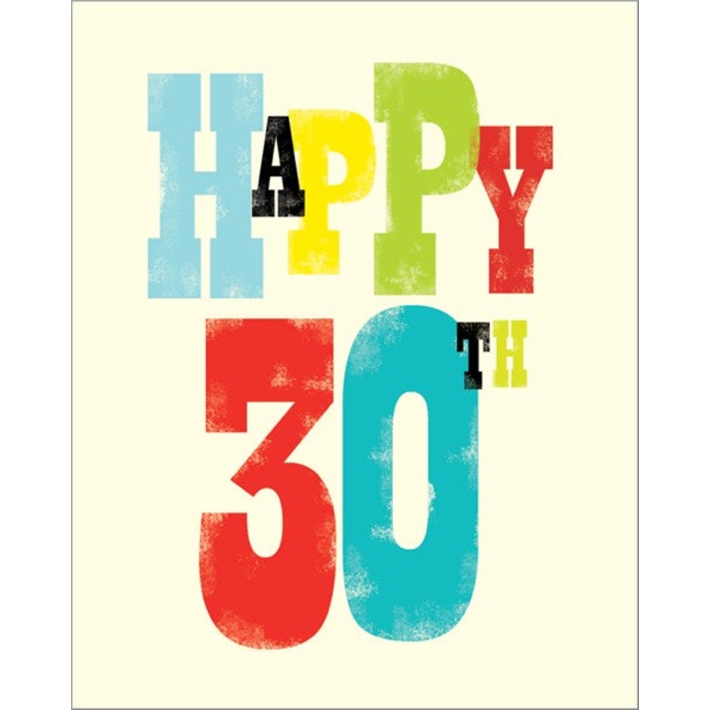 30th Birthday Ink Press Card