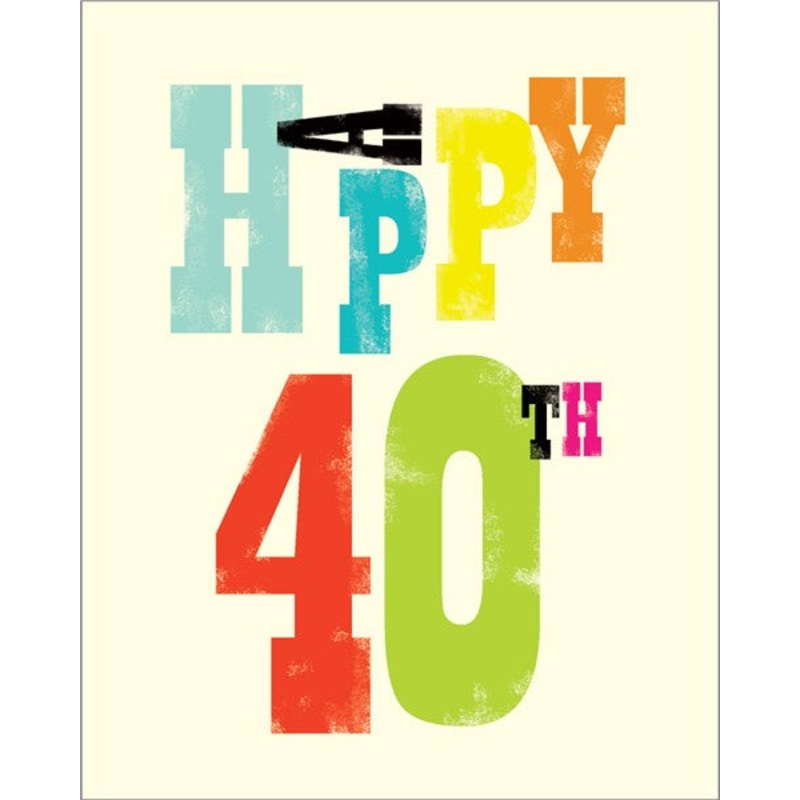 40th Birthday Ink Press Card