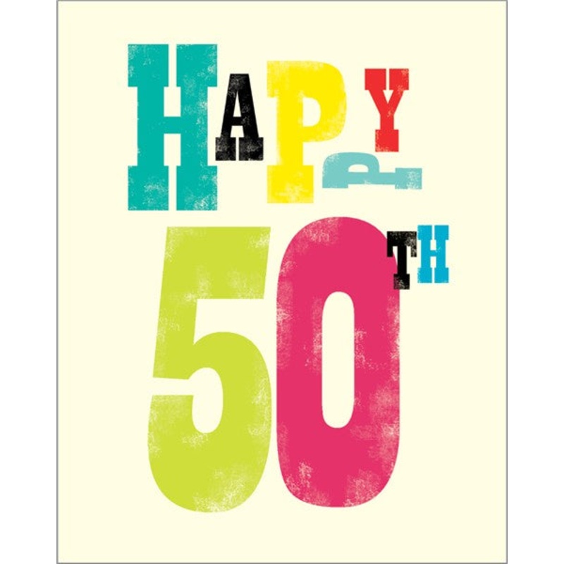 50th Birthday Ink Press Card