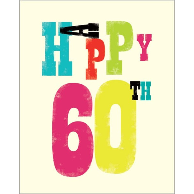 60th Birthday Ink Press Card