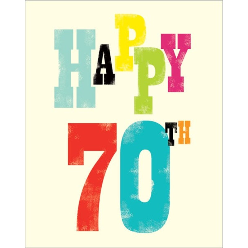 70th Birthday Ink Press Card