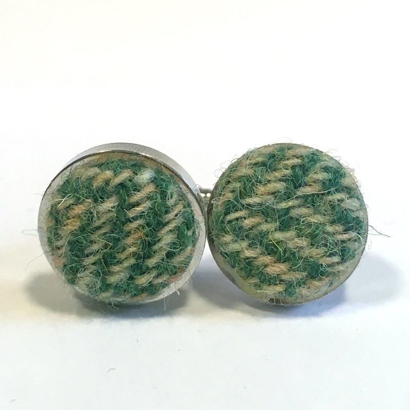 Tweed Cufflinks Green