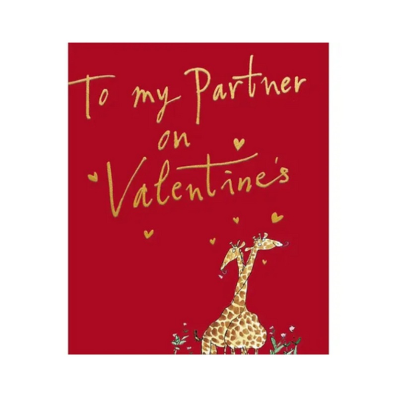To My Partner On Valentines Giraffe Card