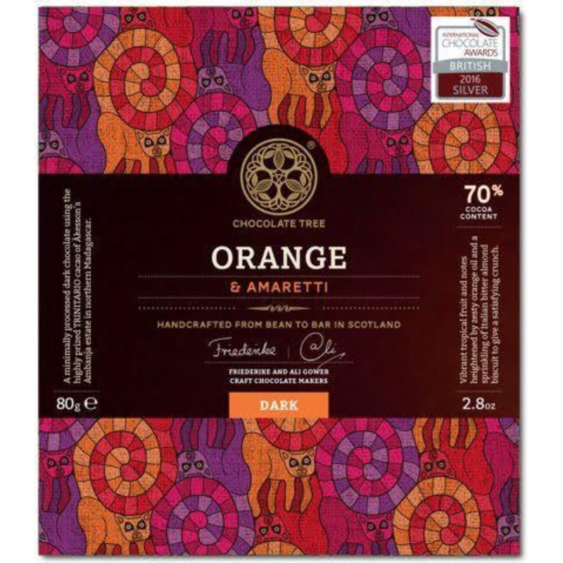 Bean to Bar Dark Chocolate Orange and Amaretti 70%