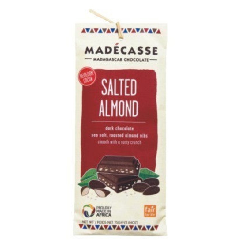 Madcasse Salted Almond 59% Dark Chocolate Bar