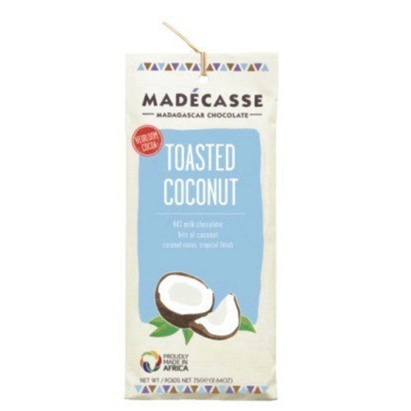 Madcasse Toasted Coconut 44% Milk Chocolate Bar