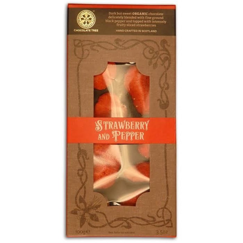 Organic Dark Chocolate Strawberry and Pepper 58%