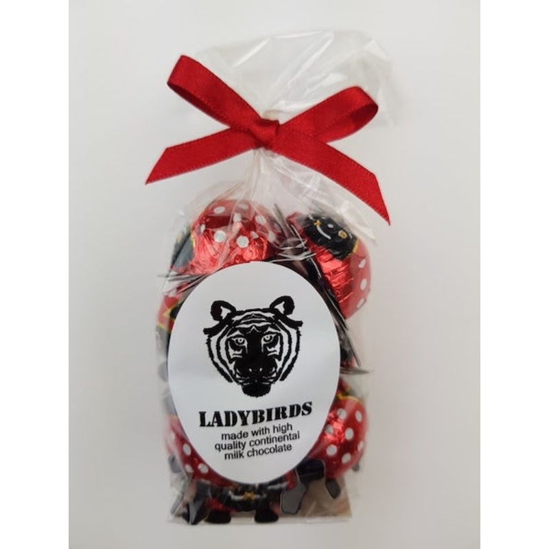Paper Tiger Milk Chocolate Ladybirds in a Ribboned Bag