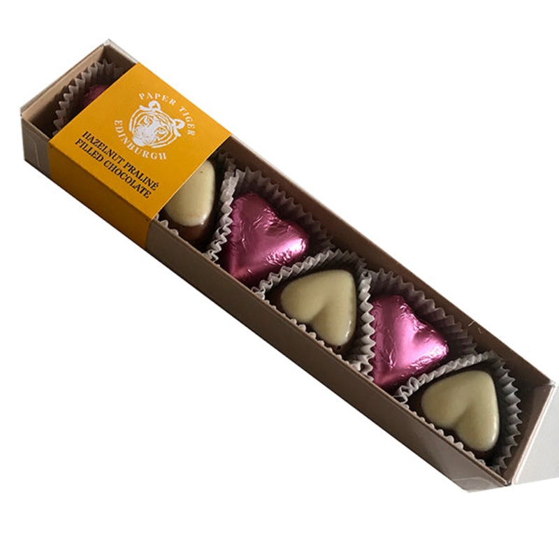 Paper Tiger Pink And White Praline Hearts Box