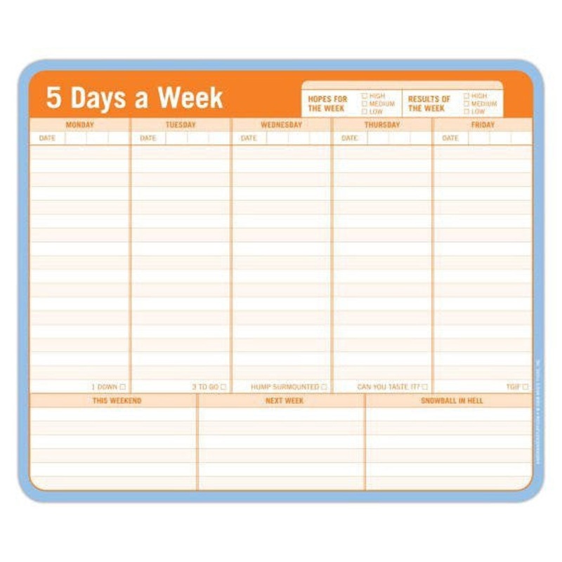 5 Days A Week Paper Mousepad