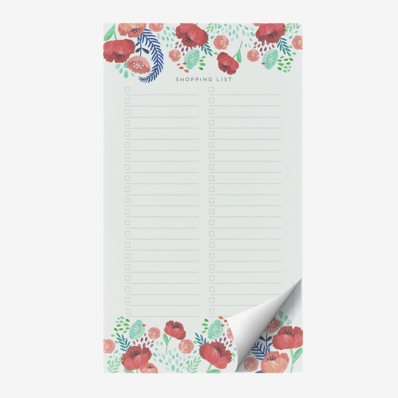 Flowers Shopping List Notepad
