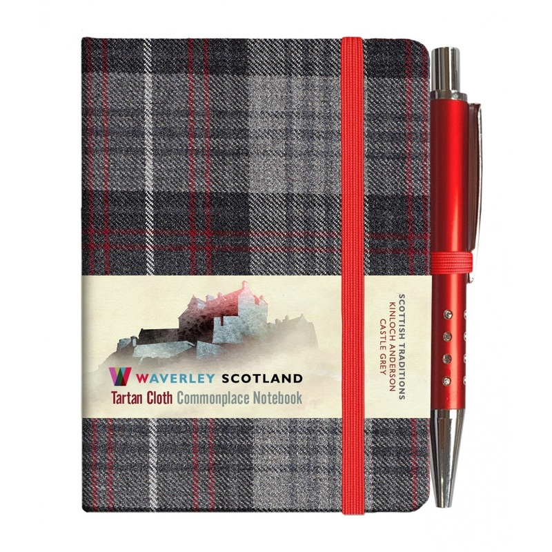 Mini Tartan Notebook with Pen - Castle Grey