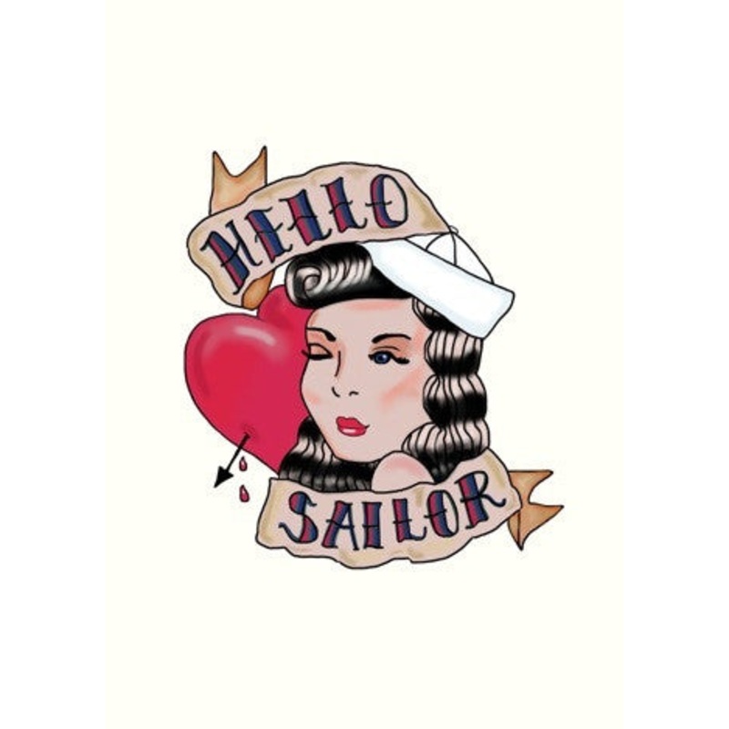 Hello Sailor Tattoo Card