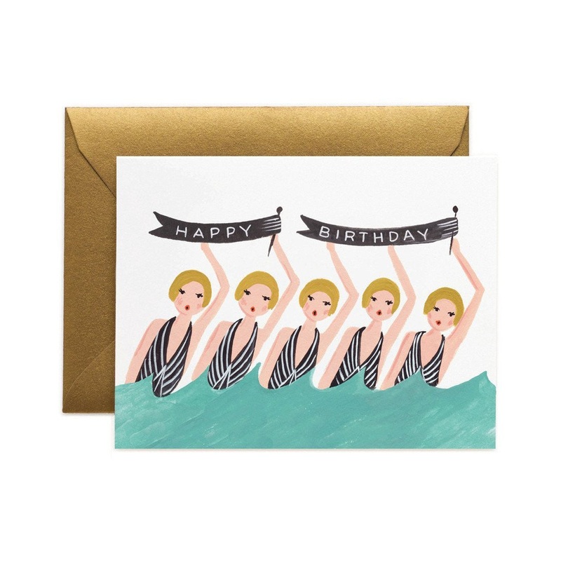 Synchronised Swimming Birthday Card