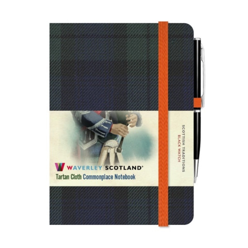 Mini Tartan Notebook With Pen - Black Watch