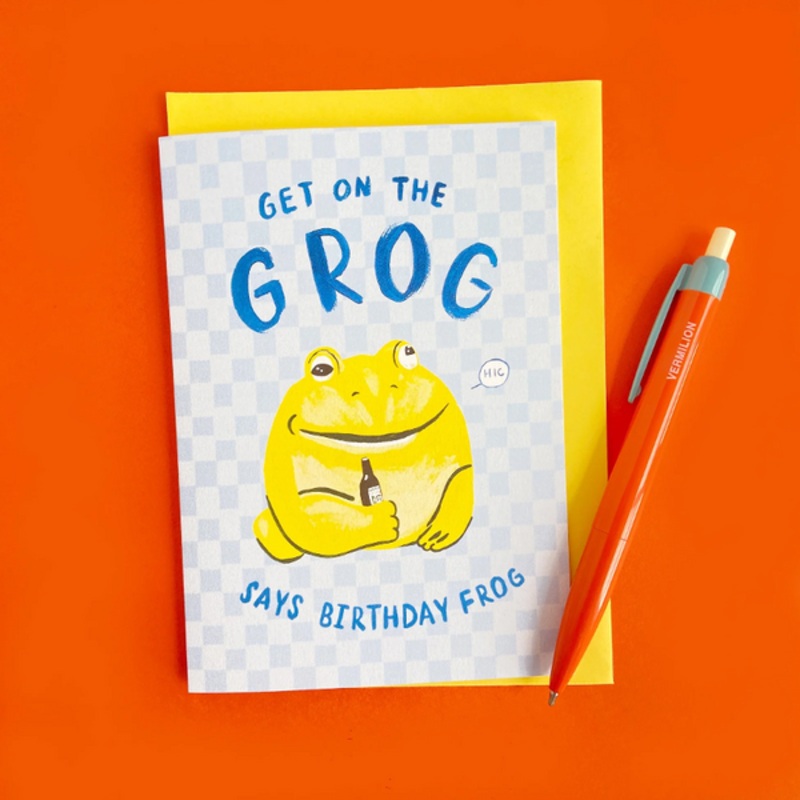 Get On The Grog Birthday Card
