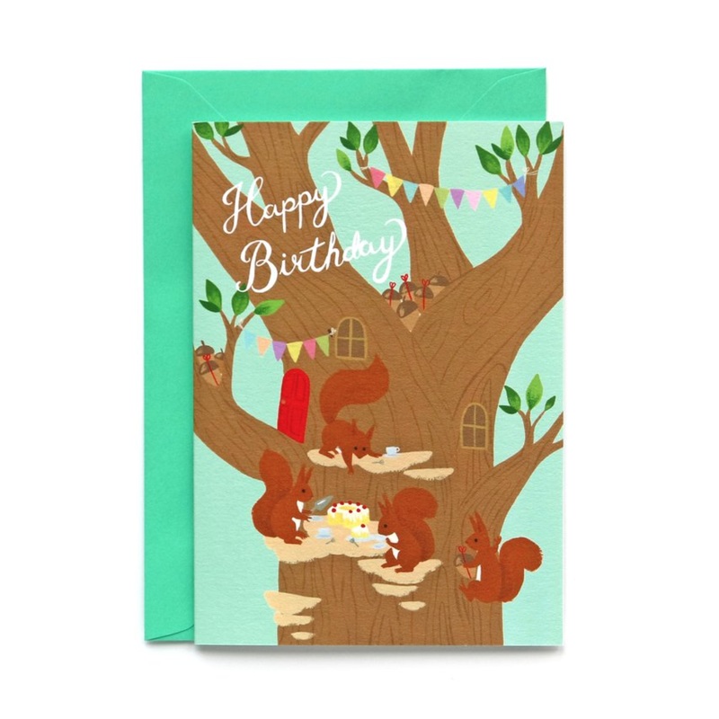 Squirrel Party Card