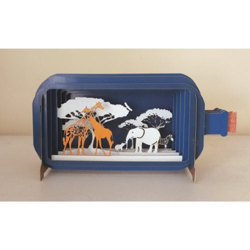 African Animals 3D Message In a Bottle Card