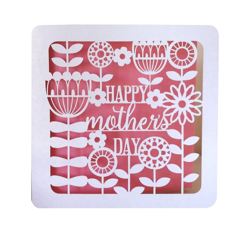 Happy Mothers Day Pearl and Pink Lasercut Card