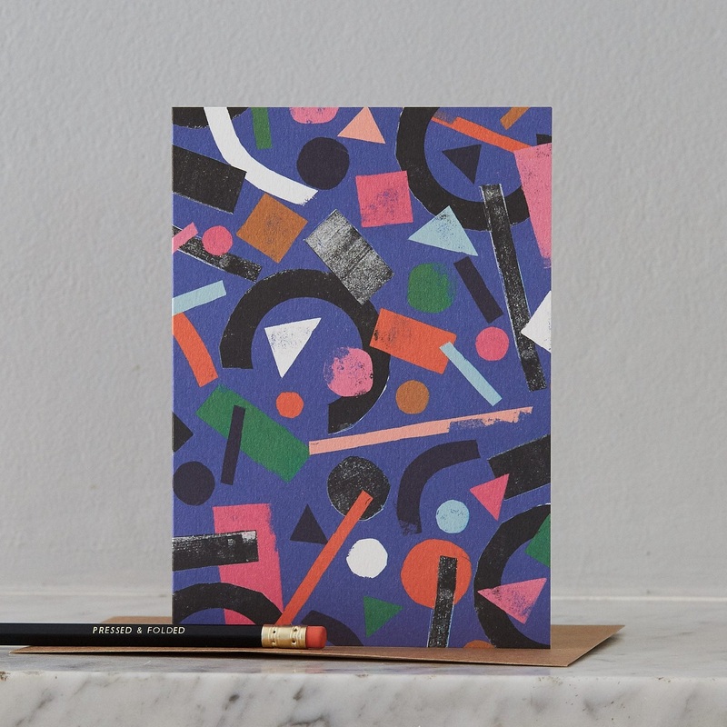 Litho Blue Geometric Pattern Card