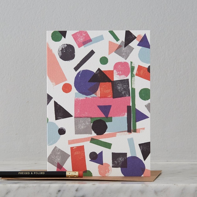 Litho White Geometric Pattern Card