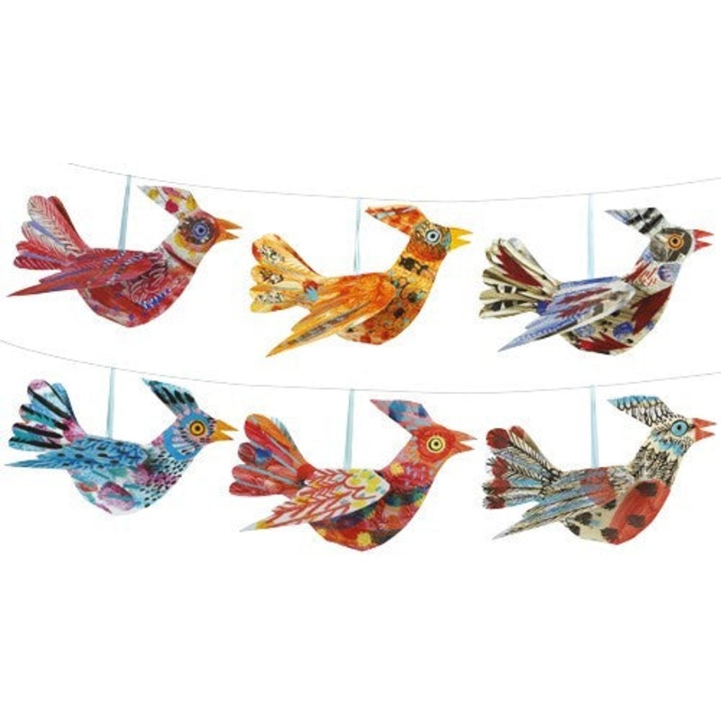 Multi-Coloured Bird 3D Card
