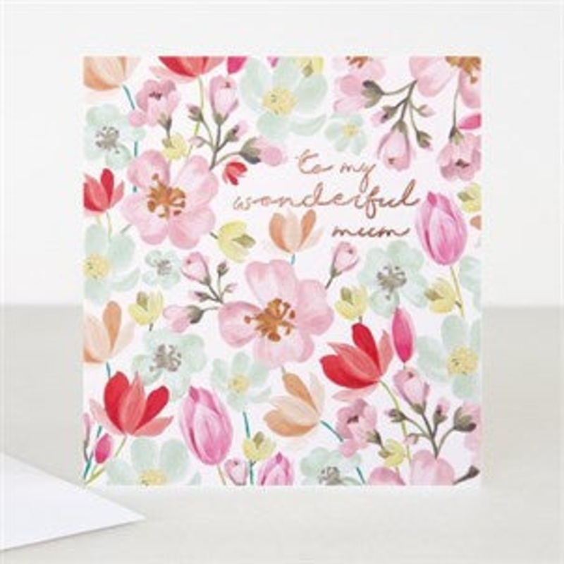 To My Wonderful Mum Floral All Over Card