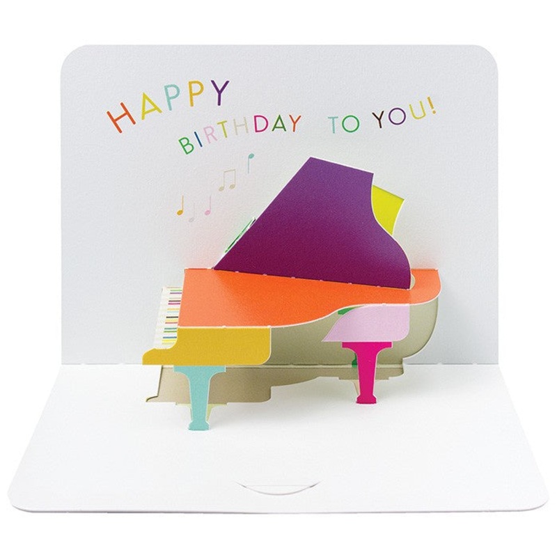 3D Grand Piano Happy Birthday Pop-Up Card