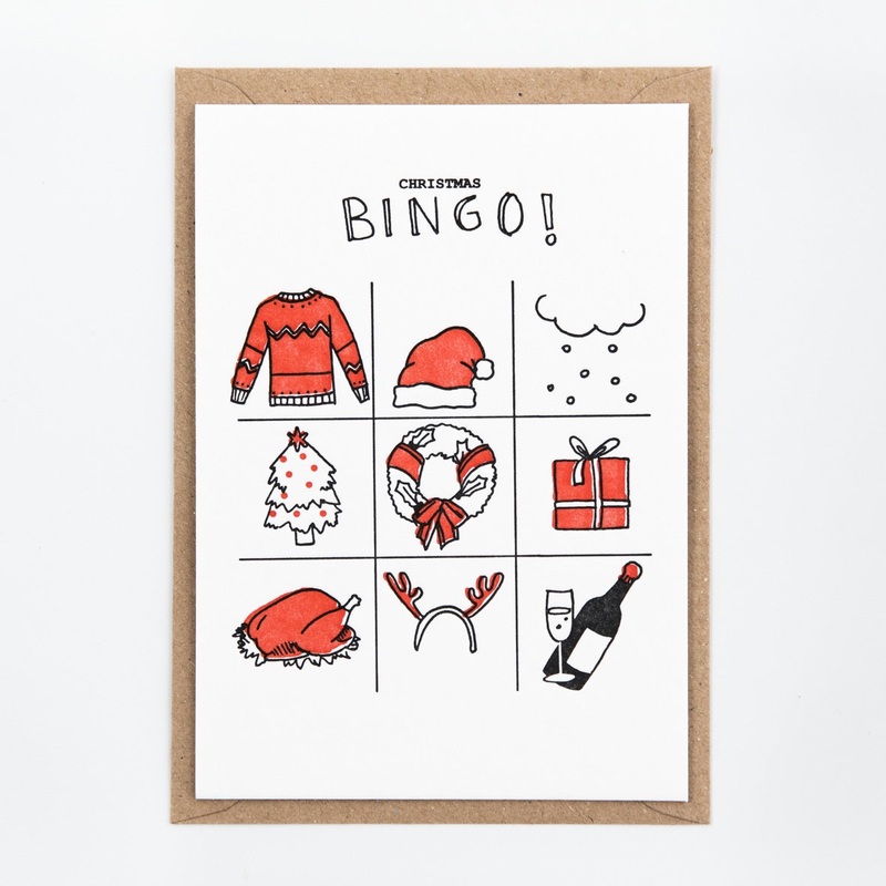 Christmas Bingo Postcard