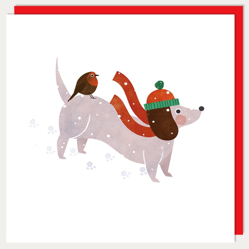 Daschund Christmas Card
