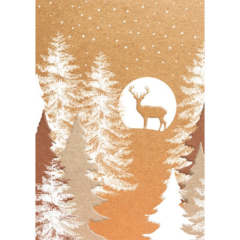 Deer in Moonlight Christmas Card