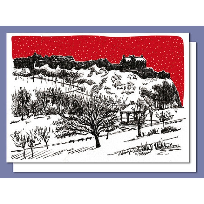Edinburgh Castle in Snow Christmas Card