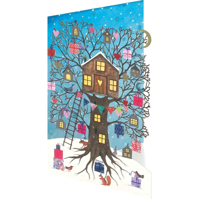 Festive Treehouse Lasercut Christmas Card